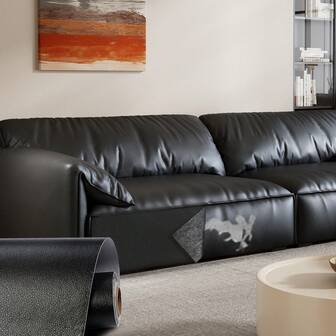 1 Roll Black/Dark Brown/White Leather Repair Patch, Waterproof Removable Self-Adhesive Leather Repair Tape, Cuttable Repair Tape Kit, Suitable For Furniture, Sofa, Car Seats, Chairs And Other Leather Repair, Renovation And Reupholstery.