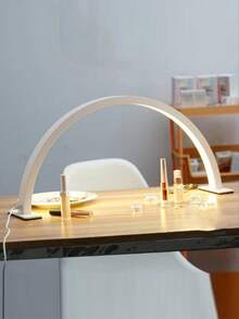 1pc LED Vertical Half-Moon Nail & Eyelash Fill Light - Minimalist Curved Nail & Eyelash Fill Light, USB Powered, White/Pink Light Options, Professional Salon Lighting, Photography Accessory Light