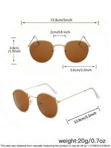 1 PC Metal Round-Framed Fashion Glasses For Teenagers Aged 12-16, Suitable For Daily Outing - Multicolor - View 9