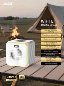 Acer 【宏碁官方正品】OSK254 便携式迷你无线蓝牙音箱，1200mAh 大容量电池，6 小时超长续航，立体声，支持 TF 卡和 FM 收音机，强劲低音，内置氛围灯，适合户外露营、聚会等场合，高品质便携式无线音箱 - 均碼 - 查看 15