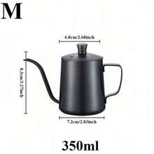 1 件不锈钢细口咖啡壶带盖黑色长口手冲咖啡壶，挂耳式设计，非常适合露营、家用和咖啡分享，便携式冲泡工具，非常适合精准咖啡冲泡和特色冲泡，重返校园 - 彩色 - 查看 8