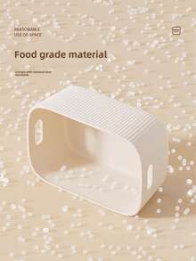 1pc Cream-Colored Rectangular Desktop Storage Box - Multifunctional Organizer Basket, Can Store Cosmetics, Snacks, Toys And Miscellaneous Items, Essential For Daily Home Organization - Multicolor - View 7