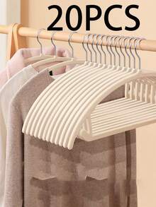 20 paquete de perchas de ropa de terciopelo | Organizadores de armario ahorradores de espacio sin marcas | Perchas de fieltro Perchas de plástico duradero | Para dormitorio, baño, oficina, dormitorio y almacenamiento doméstico, organizador de armario - Multicolor - Ver 8