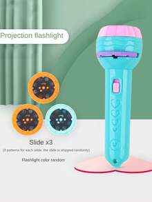 Children's Projection Flashlight, Educational Storybooks For Learning, LED Night Light Projector Suitable For Young Children, An Excellent Birthday Gift For Boys And Girls. [Flashlight, Random Slide Colors] - Multicolor - View 7