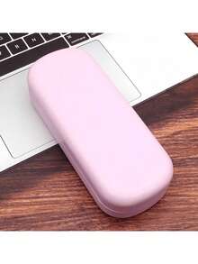 2/1个便携式防刮眼镜盒，摩登色极简椭圆形硬壳眼镜收纳盒，适用于近视眼镜/眼镜/珠宝/口红/钢笔/手表，轻便防潮防尘，是学生、通勤、旅行、宿舍、居家、约会、健身、返校、日常通勤、夏季防晒、节日礼物、商务旅行、户外骑行的必备之选。 - 彩色 - 查看 8