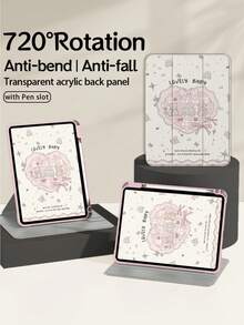 1. 适用于 iPad 10/9/11 的 2025 款双面高清印花爱心蝴蝶结猫咪图案 Y 型平板电脑保护套，透明亚克力后盖，耐磨防摔，自动唤醒/睡眠，多角度支撑带笔槽，办公学习必备，非磁性保护套。2026 款圣诞/新年礼物 - 彩色 - 查看 6