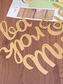 1/2pcs-Gorgeous Golden Eid Mubarak & Ramadan Kareem Banner - Add A Festive Touch To Your Party! - Gold - View 5