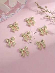 20Pcs Golden Alloy Bow Nail Charms Y2K Metal Ribbon Bow Tie Versatile Nail Art Accessories DIY - Gold - View 3