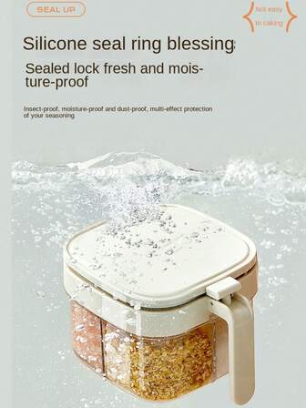 1 Piece, Plastic Seasoning Packaging Box, Multi Compartment Spice Container, Covered Seasoning Storage Container, Non Electric And Moisture-Proof Kitchen Storage Box, Suitable For Apartment Essentials