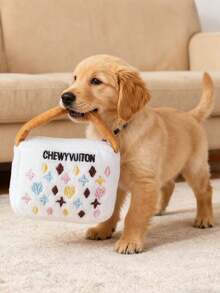 白色可咀嚼手提包，互动毛绒玩具，激发宠物智力，可机洗，优质材料，适合所有犬种，小型、中型和大型犬。 - 白色 - 查看 3