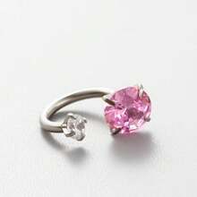 Horseshoe Rod Super Shiny  Earrings Blue Diamond Ear Bone Studs Light Luxury High-End Feel Ear Piercing Earrings - Small Lake Blue Diamond + Large Pink Diamond [Single Pack] - View 11