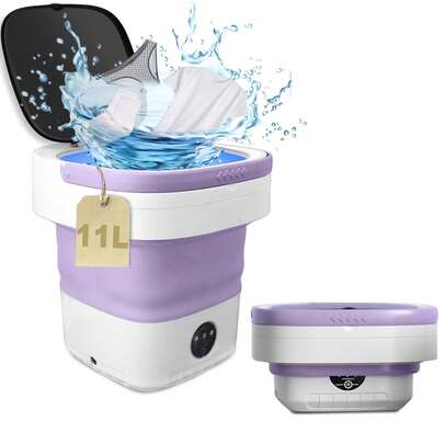 ANTSAY Lavadora Portatil, Combo de Lavadora Portátil, 11L Mini Lavadora Plegable Portátil con Función de Desinfección, Pequeño de Lavadora de Portátil para Dorm, Cámping, Caravanas