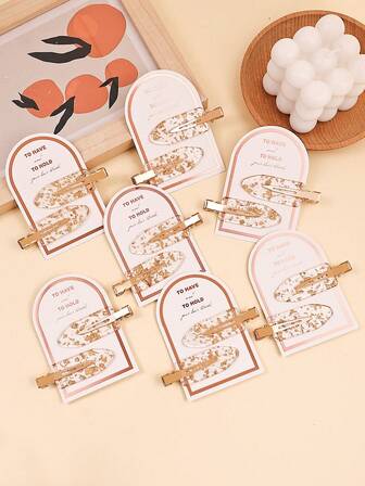 Gold Foil Hair Clips, Resin Gold Foil Hair Clips Suitable For Parties, Wedding Gifts For Women