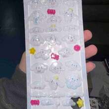 1pc Cute Cartoon Music Anime Sticker, 3D Stereo DIY Sticker, Phone Sticker, Children's Creative Sticker, Black Pupil Waterproof Sticker, Decorative Sticker For Party, Handcraft, Phone, Girls' Gift. Note: Some Color Variations May Occur, Shipped Randomly. - Multicolor - View 14