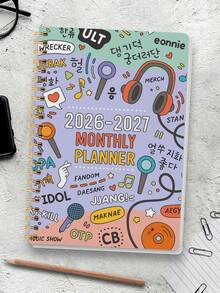 BUBU A5 2026-2027 年月度计划本，简约月历，带日期视图和笔记栏，适合学生、教师和办公使用，返校用品 - 彩色 - 查看 8