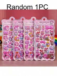 3D立体浮雕贴纸，防水，可爱卡通女孩装饰贴纸，适用于剪贴簿 - 彩色 - 查看 6