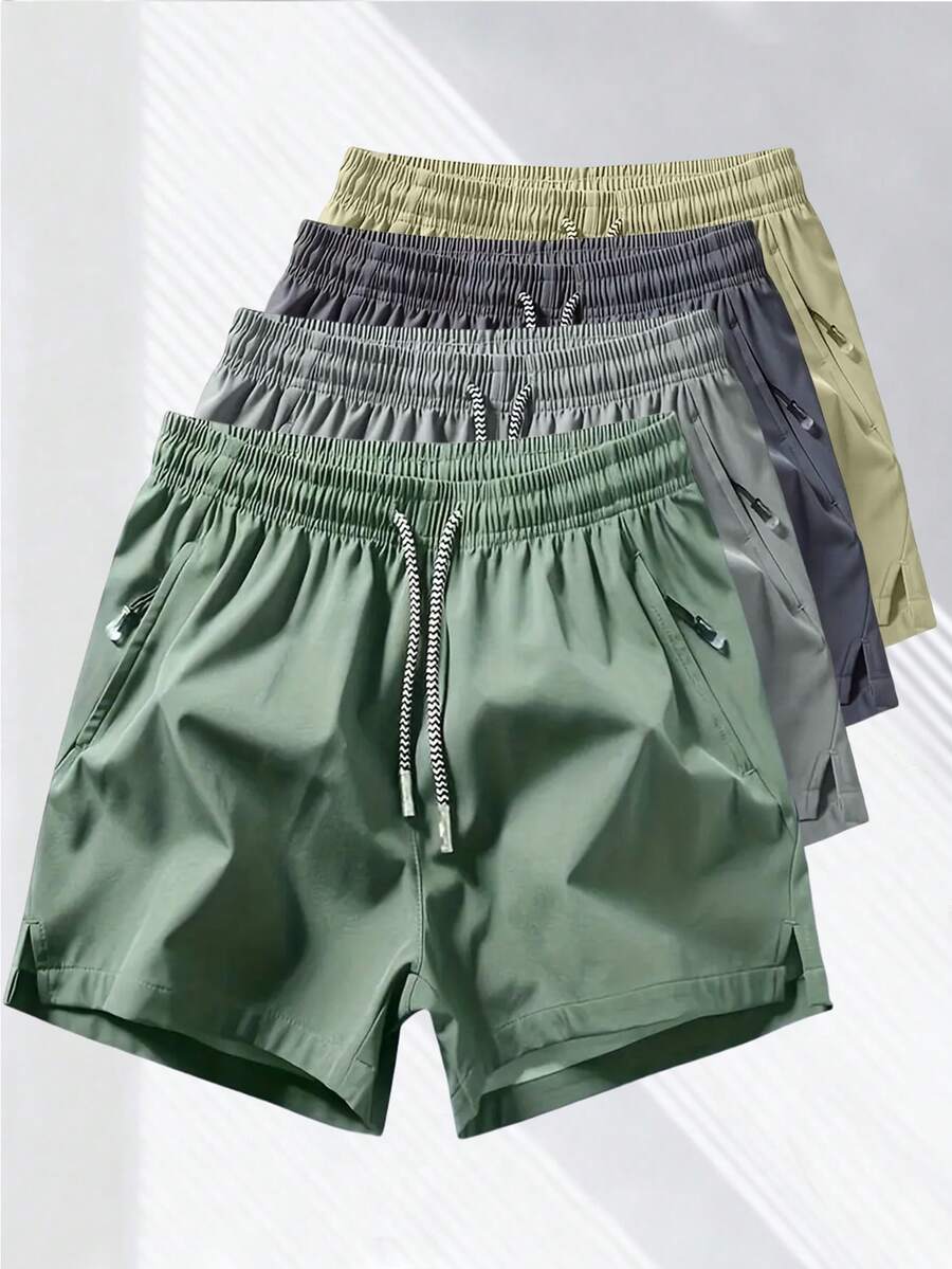 Quần short nam có dây rút ở eo và túi, thích hợp cho hoạt động ngoài trời, đi biển, thể thao mùa hè.