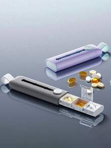 1pc Portable Pill Box, Three-Compartment Portable Pill Box, Large Capacity Pill Box, Portable Jewelry Pill Box, Portable Pill Box, Personalized Creative Gift, Pill Dispenser, Small Pill Box, Suitable For Travel Activities, Storage Bag, Pocket, Uniquely Designed Decorative Travel Organizer, Medicine Organizer - Multicolor - View 5