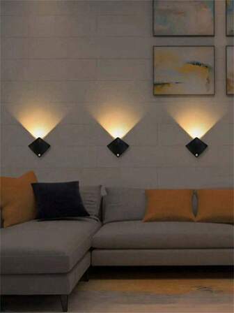 1 st modern LED-vägglampa med rörelsesensor och fladdermus - nattlampa i plast, lämplig för sovrum, trappor, vardagsrum, garderob