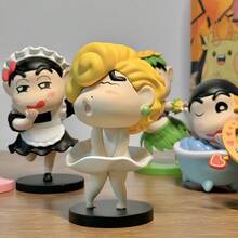 CRAYON SHINCHAN 蜡笔小新趣味角色扮演系列玩具、趣味桌面摆件、扭蛋娃娃和手办。这是一款动漫手办，也是一款创意家居装饰品，可用于电视柜和汽车内饰。它适合作为汽车仪表盘的装饰品，款式多样，四季皆宜。（有轻微瑕疵） - 彩色 - 查看 4