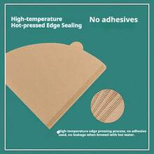 1-4人份咖啡滤纸，扇形滴滤式手冲咖啡滤纸，滤杯，一次性咖啡滤纸，100张