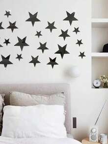 20 Acrylic Mirror Wall Stickers, Star-Shaped Wall Stickers, Adhesive-Backed Art Stickers, Suitable For Nurseries, Children's Rooms, Bedrooms, And DIY Home Decoration Wall Art Decorations. - Silver - View 5