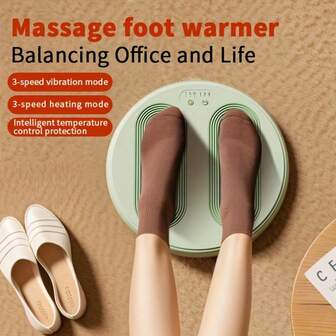 USB-driven elektrisk fotvärmare med vibrationsmassage - 45°C/50°C/55°C temperaturkontroll, ergonomisk design och halkfri bas, 10W snabb uppvärmning, 2-i-1 färgalternativ (/) - Bärbar fotvärmare, lämplig för hemmet, kontoret, resor - perfekt present till män och kvinnor