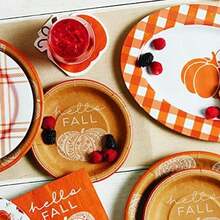 C.R. TW4-24063 Hello Fall Pumpkin - Servilletas desechables de papel de cóctel para Acción de Gracias y Halloween, naranja, 20 unidades, 5 x 5 pulgadas(Servilleta de cóctel) - Multicolor - Ver 7