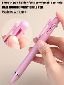 1pc 4‑In‑1 Retractable Nail Art Dotting Pen, Portable Nail Dotting Pen, 4 Sizes Metal Dot Tips Pick Up Rhinestones Pearls Nail Gems DIY Manicure Tool For Home Nail Salon Use - Multicolor - View 6
