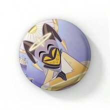 58mm Funny Pop Anime Hazbin Button Pin Creative Fun Cartoon Alastor Vox Husker Badge Brooch Bag Decor Fans Collect Gift - 58 mm - View 6