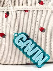 Personalized Acrylic Name Keychain: Customized Backpack Pendant For Kids - Multicolor - View 6
