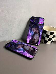 Funda para teléfono Chic Jinx inspirada en Purple Mist con diseño de silueta, compatible con fundas ,  17,  16 Pro Max,  15 Pro Max,  13 y  12. Fabricada en TPU, ofrece protección anticaídas. Un regalo perfecto para amigos, gamers y ocasiones especiales.funda de ,  funda de  16, Navidad,  fundas de , funda de  15,  17 Pro Max, fundas para , funda de  16 Plus, regalos de Navidad, funda de  13, funda de teléfono de Navidad, funda de  16 Pro - Negro - Ver 7