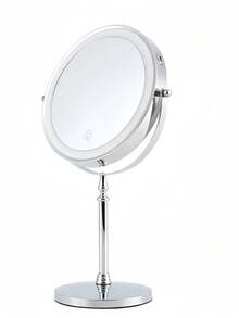 8-Inch Lighted Makeup Mirror With Magnification, 3 Light Colors, Adjustable Brightness And Height, 360° Rotation, 10X Magnifying Mirror With Lights, LED Makeup Mirror For Women - Chrome - Multicolor - View 12