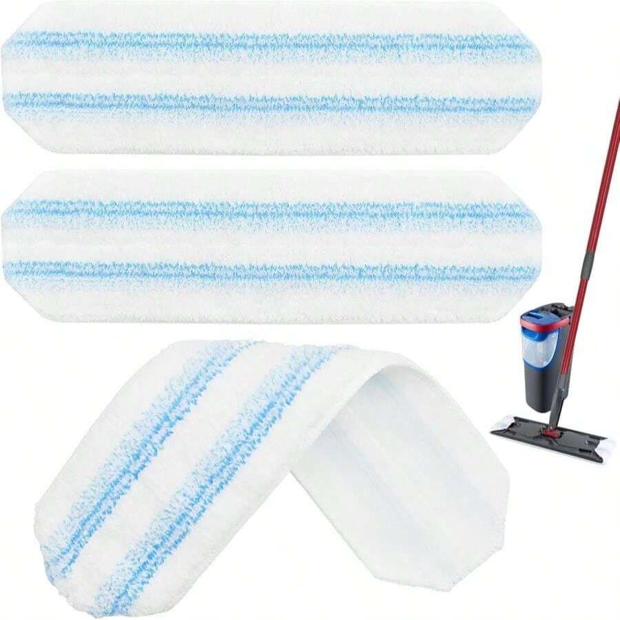 6 Pack Microfiber Replacement Mop Pads For O-Cedar H2prO Flat Mop System, Washable And Reusable Mop Pad Refills For O Cedar H2pro Flat Mop, Flat Mop Replace Heads For Wet Dry Floor Deep Clean - ColorA - 查看 1