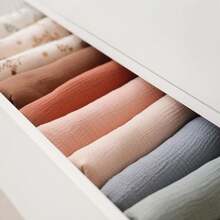 2条装多色棉纱布婴儿襁褓毯，婴儿车防风罩新生儿包巾，婴儿襁褓毯，婴儿毯，婴儿浴巾