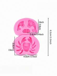 Reusable Silicone Cake Baking Molds, Suitable For Children's Day And Valentine's Day, Ideal For Parties And Christmas (Multi-Color, 5 Styles), Ocean-Themed Silicone Molds Including Seahorse, Crab, Starfish, Shell, Seaweed, And Coral Designs, Perfect For Cupcake Decorations, Candies, Chocolate, And Gummies - Multicolor - View 12