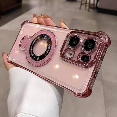 Compatible With 17/15 Pro Max, Shockproof Phone Case With Kickstand, Luxury Transparent Electroplated Airbag Design, Shock-Resistant And Drop-Proof. Also Compatible With 17/6/7/8/X/XS/XR/11/12/13/14/15/16/16e, Galaxy S22/23/24/25/S24 FE/S25 EDGE, A04/05/06/A07/A14/A15/A16/A17/A24/A25/A34, Redmi Note 9/10/11/12/13/14, Redmi 9/10/12/13C/14C/A5/A3, OPPO, MOTO, Honor X, HW, Realme C53/C55/C61/C63/C65/C75 And More.