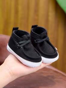 0-1 Year Old Infant Lightweight Slip-On Fashion Casual Shoes, Versatile Solid Color Suitable For Indoor & Outdoor Activities, Spring/Autumn - Black - View 9