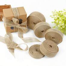 10M Cinta de lino de 15/20/25/30/38mm para manualidades, decoración, lazos, regalos de boda, envoltorios hechos a mano y suministros de empaquetado