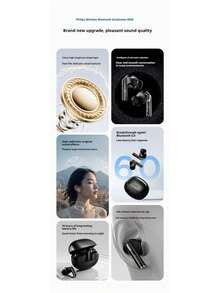 Philips' new TAT1120 true wireless Bluetooth headset semi-in-ear noise canceling high sound quality sports game long battery life for boys and girls couples - 米色 - 查看 10