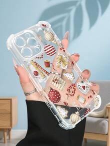 1PC Funda transparente con diseño de bolas navideñas rojas y doradas, regalos y adornos estilo elegante y festivo protección contra caídas delgada ideal para mujeres uso diario diseño sofisticado de temporada regalo perfecto para pareja funda transparente resistente a golpes, compatible con Apple Phone17/16/15/14/13/12/11/XS/XR/X/PLUS/PRO/PROMAX agarre cómodo regalo festivo para amigos, novia, novio, familia - transparente - Ver 7
