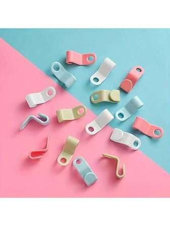 10pcs/20pcs White/Green/Blue/Pink Mini Clothes Hangers - Closet Connecting Hooks - Stackable Plastic Wardrobe Coat Organizer Racks - Space Saving Clothing Store Hangers