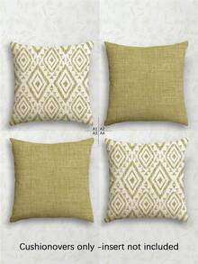 4 buc. fețe de pernă cu model geometric modern, fețe de pernă decorative cu linii geometrice, material vintage din in, închidere cu fermoar ascuns, lavabile la mașină, design minimalist elegant, potrivite pentru decorul casei, canapeaua, camera de zi, dormitorul, mașina, fețe de pernă pentru exterior, fără inserție de pernă