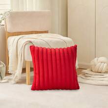 1 Vỏ Gối Lông Tơ Lông Thỏ Giả Màu Đỏ Đồng Màu, Vỏ Gối Vuông, Trang Trí Nhà Ngày Lễ, Vải Lông Tơ Chống Thỏ Mềm Mại Và Thoải Mái, Trang Trí Sofa Hiện Đại, Lý Tưởng Cho Gia Đình, Phòng Ngủ, Ký Túc Xá Sử Dụng - Đỏ - Xem 9