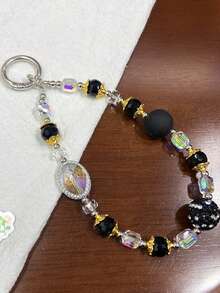 Vòng đeo tay đính hạt sang trọng có kẹp - Dây đeo ngắn thích hợp cho ốp lưng điện thoại, móc khóa và phụ kiện túi xách (Màu sắc và thứ tự đính hạt DIY là ngẫu nhiên; Hình ảnh chỉ mang tính chất tham khảo, Sản phẩm thực tế sẽ được ưu tiên). - Nhiều màu - Xem 5