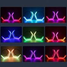 2pcs 3-Inch 5D RGB LED Angel Eyes Halo Rectangular Lamp Shade, App Controlled, Suitable For Car Lights - I8-v-3inch - View 6