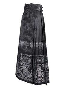 Devil fashion Chân váy đuôi cá đính cườm hoa văn phong cách Gothic, lấp lánh, phù hợp với váy dài và trang phục chân váy theo phong cách Gothic. - màu đen - Xem 8
