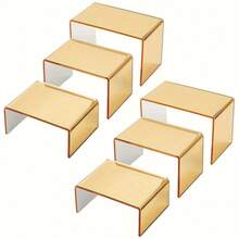 3/6 Piece Set Of Acrylic Display Stand, Acrylic Display Riser, Transparent Display Stand Suitable For Shelves, Desserts, Cupcakes, Candy, Food, Desktop Collectibles, Product Bars, Action Figures, Jewelry Display Cabinets - Clear - View 9