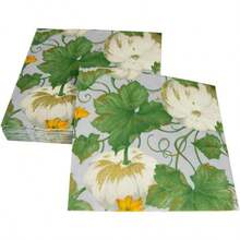 DHeirloom Pumpkins Paper Luncheon Napkins In Grey And White - 20 Per Package - màu xanh lá - Xem 5