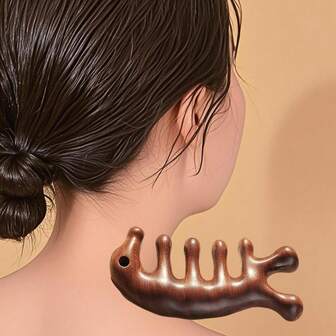 Five-Tooth Massage Comb Head Meridian Sandalwood Eye Face Body Meridian Dredging Comb